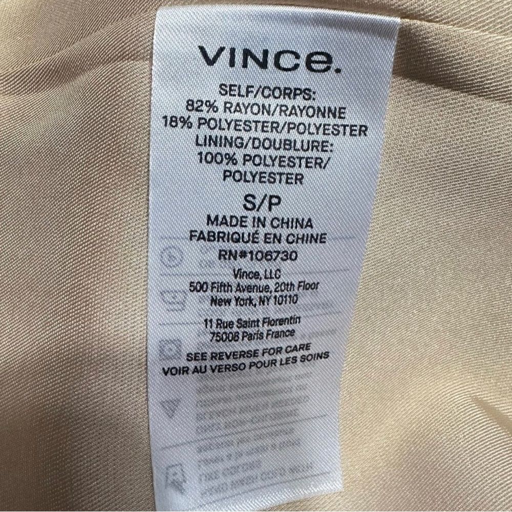 Vince NWT Dahlia Print Long Sleeve Midi Cut Out Dress Beige Pink Floral … - Picture 12 of 14